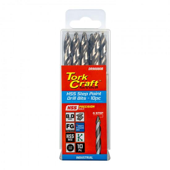 Precision-max Step Point 8.0mm Hss Drill 10 Pack Precision-max Step Point 8.0mm Hss Drill 10 Pack