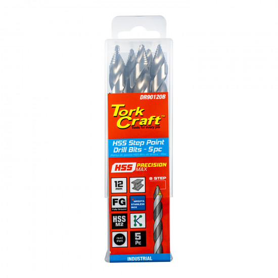 Precision-max Step Point 12.0mm Hss Dril 5 Pack Precision-max Step Point 12.0mm Hss Dril 5 Pack