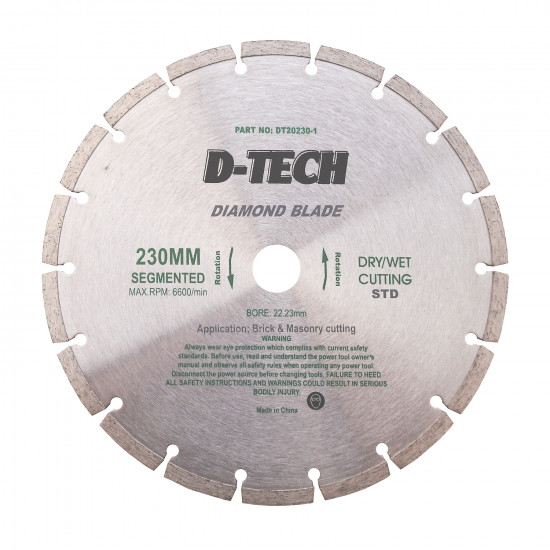 Diamond Blade Segmented Std. 230x22,23mm Screed/brick/masonry Diamond Blade Segmented Std. 230x22,23mm Screed/brick/masonry
