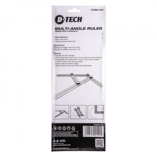 Alum Multi-angle Ruler 500mm Four Fold Alum Multi-angle Ruler 500mm Four Fold