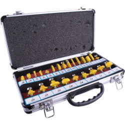 Router Bit Set 24pc Aluminium Case 1/4 Shank