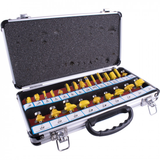 Router Bit Set 24pc Aluminium Case 1/4 Shank Router Bit Set 24pc Aluminium Case 1/4 Shank