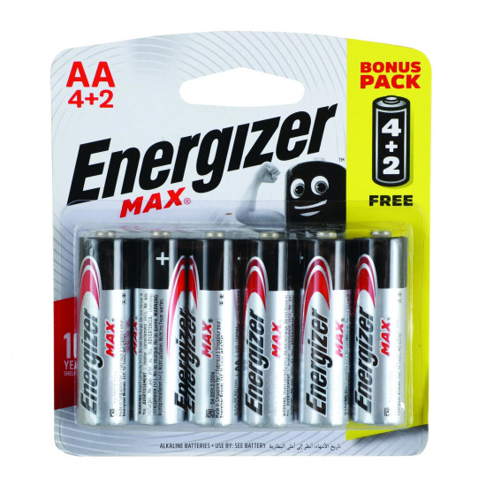 ENERGIZER Max Aa - 6 Pack 4+2 Free ENERGIZER Max Aa - 6 Pack 4+2 Free