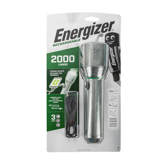 ENERGIZER Rechargeable Metal Light 2000 Lum ENERGIZER Rechargeable Metal Light 2000 Lum