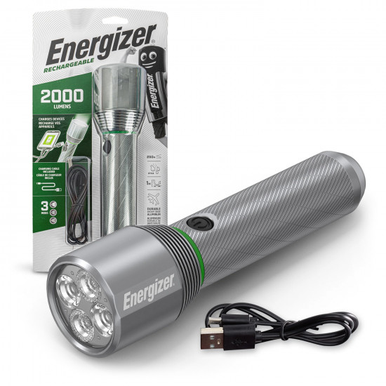 ENERGIZER Rechargeable Metal Light 2000 Lum ENERGIZER Rechargeable Metal Light 2000 Lum