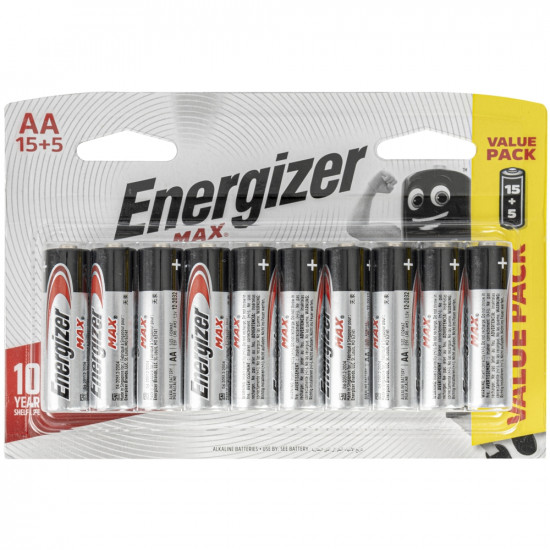 ENERGIZER Max: Aa - 15+5 Free Pack (moq 10) ENERGIZER Max: Aa - 15+5 Free Pack (moq 10)