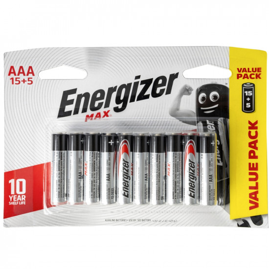 ENERGIZER Max: Aaa - 15+5 Free Pack (moq 12) ENERGIZER Max: Aaa - 15+5 Free Pack (moq 12)