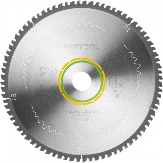 Saw Blade Hw 260x2,5x30 W80 Saw Blade Hw 260x2,5x30 W80