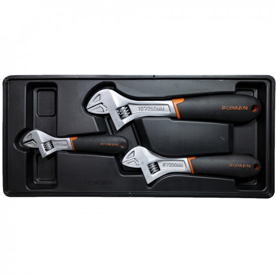 FIXMAN Tray 3 Piece Adjustable Wrench 6'8'10' FIXMAN Tray 3 Piece Adjustable Wrench 6'8'10'
