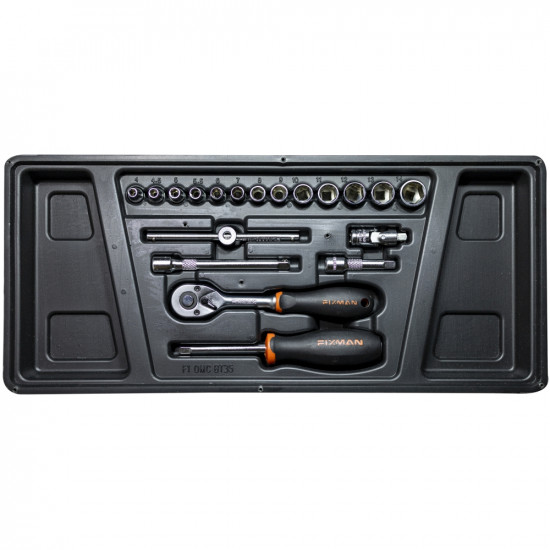 FIXMAN Tray 19 Piece 1/4' Drive Sockets And Accessories FIXMAN Tray 19 Piece 1/4' Drive Sockets And Accessories