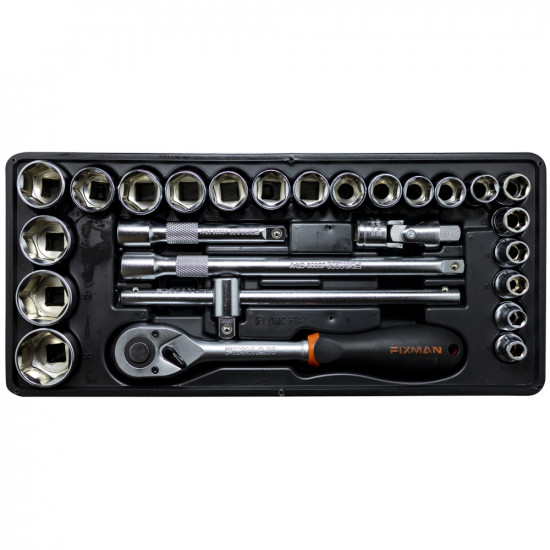 FIXMAN Tray 26 Piece 1/2' Drive Sockets And Accessories FIXMAN Tray 26 Piece 1/2' Drive Sockets And Accessories