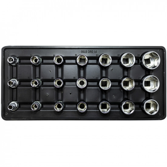 FIXMAN Tray 21 Piece 1/2' Drive Sockets
