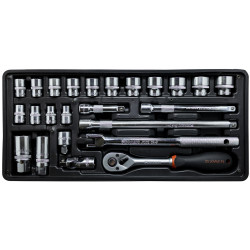 FIXMAN Tray 24 Piece 3/8' Drive Sockets And Accessories