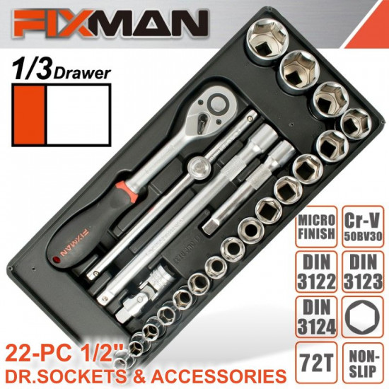 FIXMAN 7 Drawer Ind. Roller Cabinet On Castors With 130pc Of Stock FIXMAN 7 Drawer Ind. Roller Cabinet On Castors With 130pc Of Stock