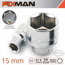FIXMAN 1/2' Drive Hex Socket 15mm X 21.8mm