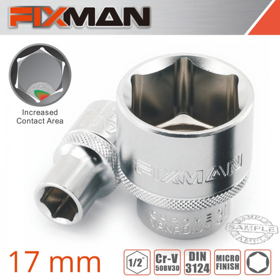 FIXMAN 1/2' Drive Hex Socket 17mm X 23.8mm FIXMAN 1/2' Drive Hex Socket 17mm X 23.8mm