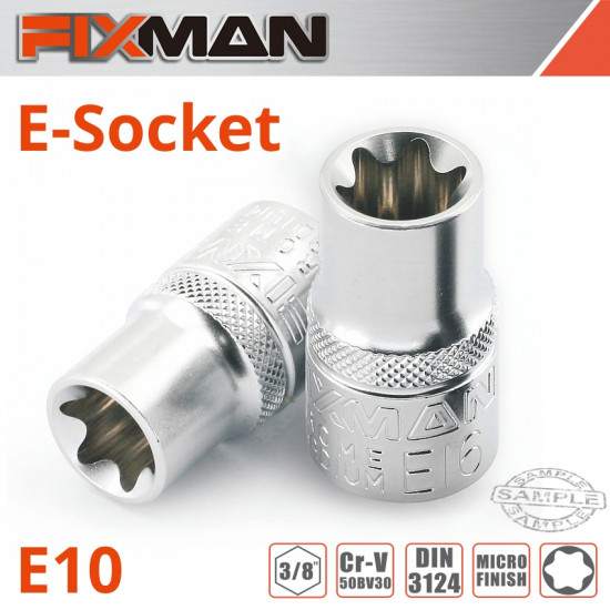 FIXMAN 3/8' Drive E-socket 6 Point E10 FIXMAN 3/8' Drive E-socket 6 Point E10