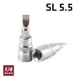 FIXMAN 1/4' Dr.bit Socket Sl5.5 Slotted Screwdriver Bit