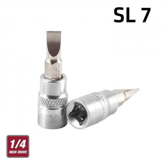 FIXMAN 1/4' Dr.bit Socket Sl7 Slotted Screwdriver Bit FIXMAN 1/4' Dr.bit Socket Sl7 Slotted Screwdriver Bit