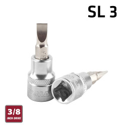 FIXMAN 3/8' Dr.bit Socket Sl3 Slotted Screwdriver Bit