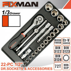 FIXMAN 82pc 7 Drawer Economy Line Roller Cabinet With Stock