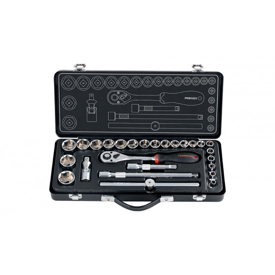 FIXMAN 26 Piece Socket Set 1/2' 8 - 25 27 30 &32mm FIXMAN 26 Piece Socket Set 1/2' 8 - 25 27 30 &32mm