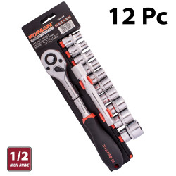 FIXMAN 12-pc 1/2' Dr. Socket & Ratchet Set