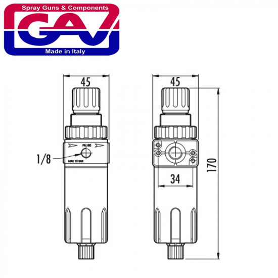 Filter/regulator 1/4' In Line Filter/regulator 1/4' In Line