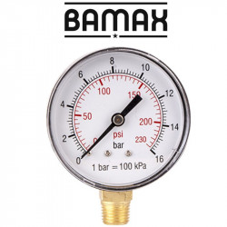 Pressure Gauge 0-16bar 1/4lower63mm