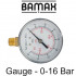 Pressure Gauge 0-16bar 1/4lower63mm Packaged