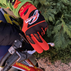 Limited Edit. Large Racing Glove Orange Syn. Leather