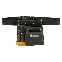 Small Prof Black.leather Tool Belt 5 Pocket