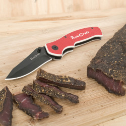 Knife Foldable Utility Red With G10 Material H&le And Belt Clip