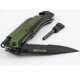 Knife Survival Green With Led Light & Fire Starter In Double Blister Knife Survival Green With Led Light & Fire Starter In Double Blister