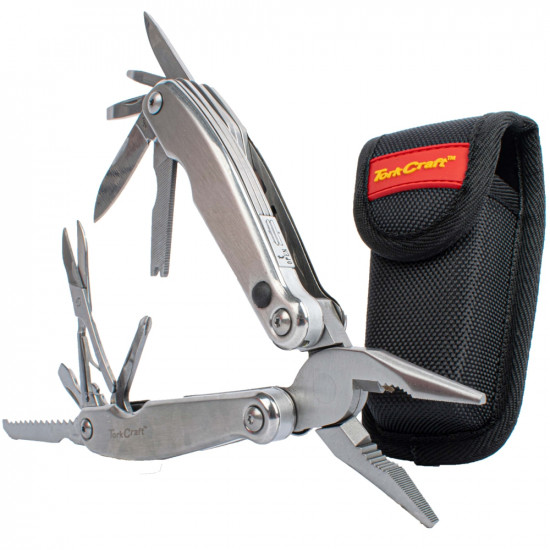 Multitool Silver With Led Light & Nylon Pouch In Blister Multitool Silver With Led Light & Nylon Pouch In Blister