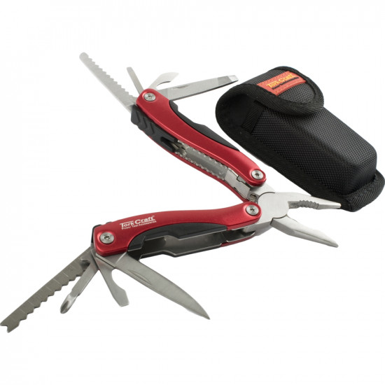 Multitool Red With Nylon Pouch In Blister Multitool Red With Nylon Pouch In Blister