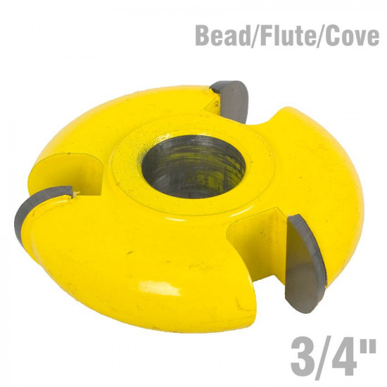 3 Wing Cutter 3/4' Bead/flute/cove 3 Wing Cutter 3/4' Bead/flute/cove