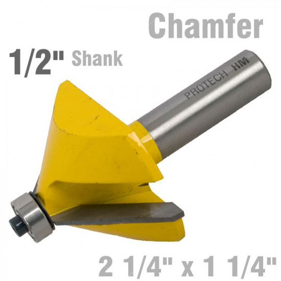 Chamfer Bit 2 1/4' X 1 1/4' 1/2' Shank Chamfer Bit 2 1/4' X 1 1/4' 1/2' Shank