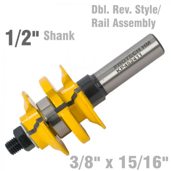 Double Reversable Style & Rail Asembly Ogee 3/8' X 15/16' 1/2' Shank Double Reversable Style & Rail Asembly Ogee 3/8' X 15/16' 1/2' Shank