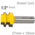 Drawer Lock 27mm X 19mm 1/2' Shank