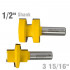 Glue Joint Set 38mm X 28mm 2 Piece Set 1/2' Shank
