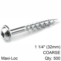 KREG Zinc Pocket Hole Screws 32mm 1.25' #8 Coarse Thread Mx Loc 500ct