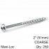 KREG Zinc Pocket Hole Screws 51mm 2.00' #8 Coarse Thread Mx Loc 250ct