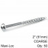 KREG Zinc Pocket Hole Screws 51mm 2.00' #8 Coarse Thread Mx Loc 50ct