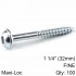KREG Zinc Pocket Hole Screws 32mm 1.25' #7 Fine Thread Mx Loc 100ct