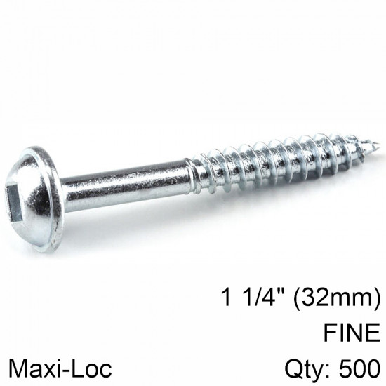 KREG Zinc Pocket Hole Screws 32mm 1.25' #7 Fine Thread Mx Loc 500ct KREG Zinc Pocket Hole Screws 32mm 1.25' #7 Fine Thread Mx Loc 500ct