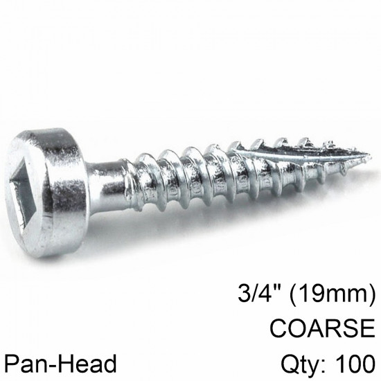 KREG Zinc Pocket Hole Screws 19mm 0.75' #6 Fine Thread Pan Head 100ct KREG Zinc Pocket Hole Screws 19mm 0.75' #6 Fine Thread Pan Head 100ct