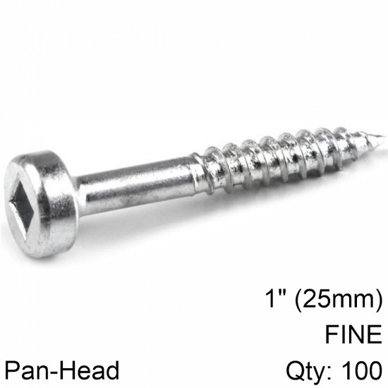 KREG Zinc Pocket Hole Screws 25mm 1.00' #6 Fine Thread Pan Head 100ct KREG Zinc Pocket Hole Screws 25mm 1.00' #6 Fine Thread Pan Head 100ct