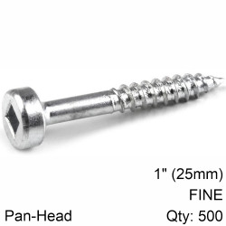 KREG Zinc Pocket Hole Screws 25mm 1.00' #6 Fine Thread Pan Head 500ct