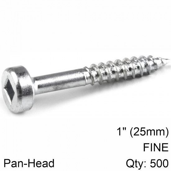 KREG Zinc Pocket Hole Screws 25mm 1.00' #6 Fine Thread Pan Head 500ct KREG Zinc Pocket Hole Screws 25mm 1.00' #6 Fine Thread Pan Head 500ct